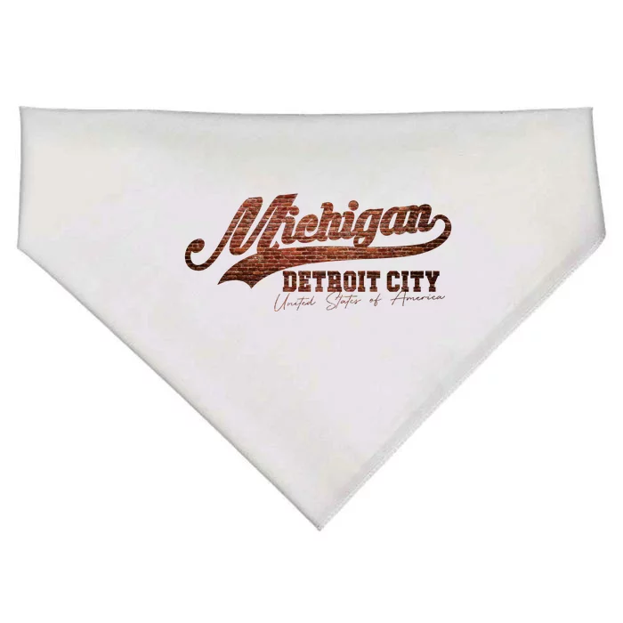 Michigan Detroit City Bricks USA-Made Doggie Bandana