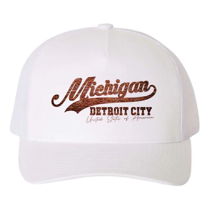 Michigan Detroit City Bricks Yupoong Adult 5-Panel Trucker Hat