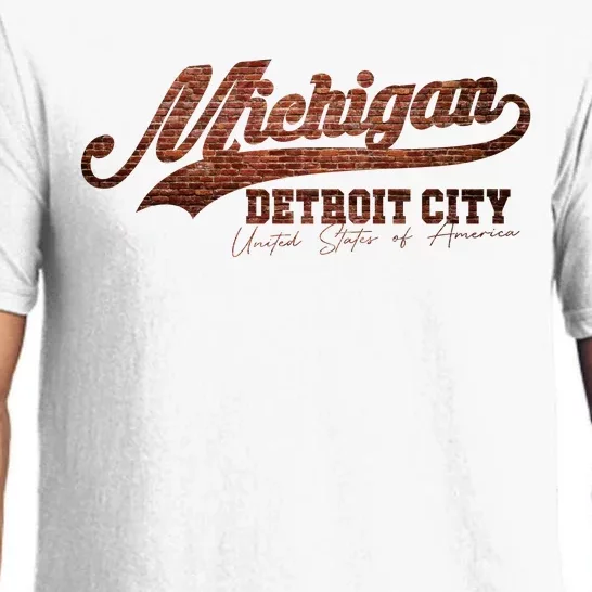 Michigan Detroit City Bricks Pajama Set