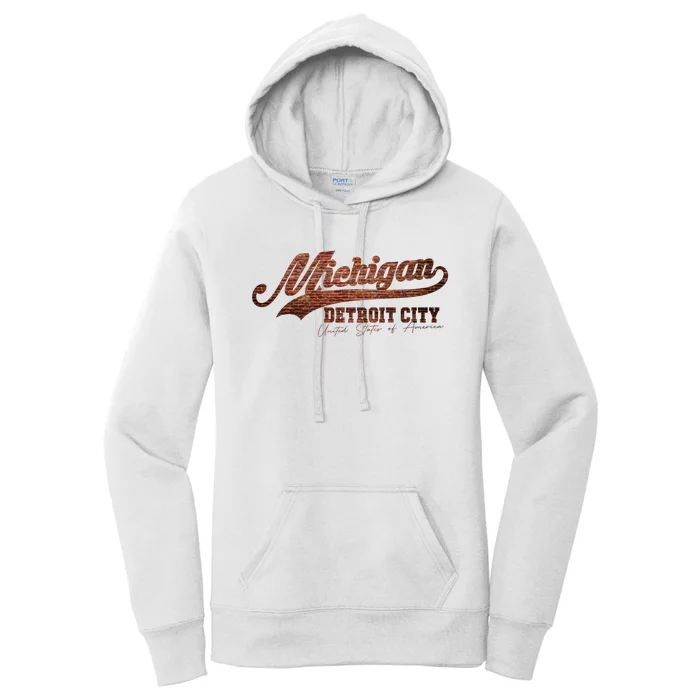 Michigan Detroit City Bricks Women's Pullover Hoodie