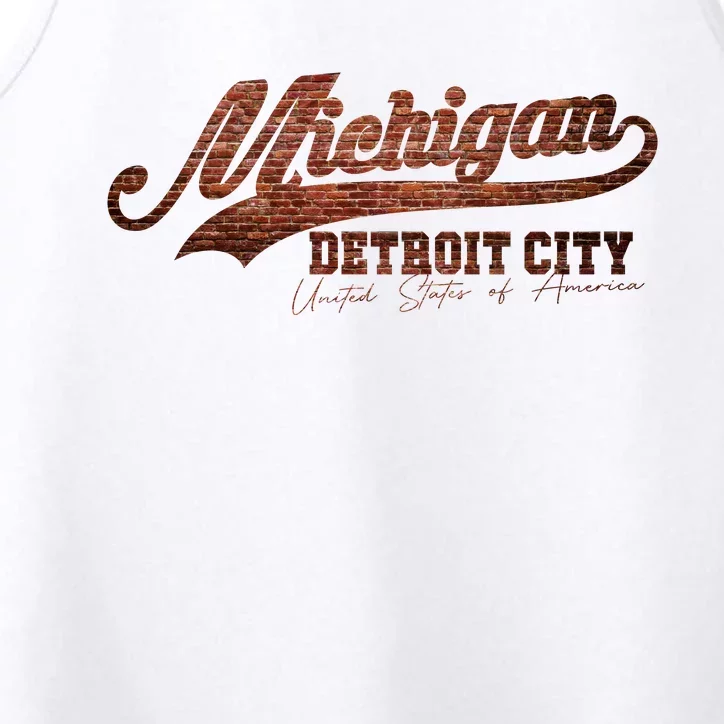 Michigan Detroit City Bricks Performance Tank