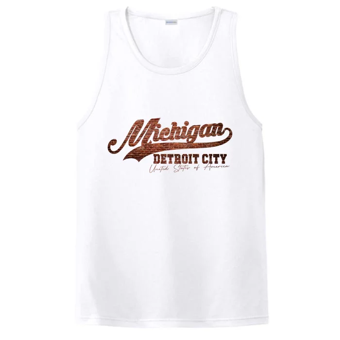 Michigan Detroit City Bricks Performance Tank