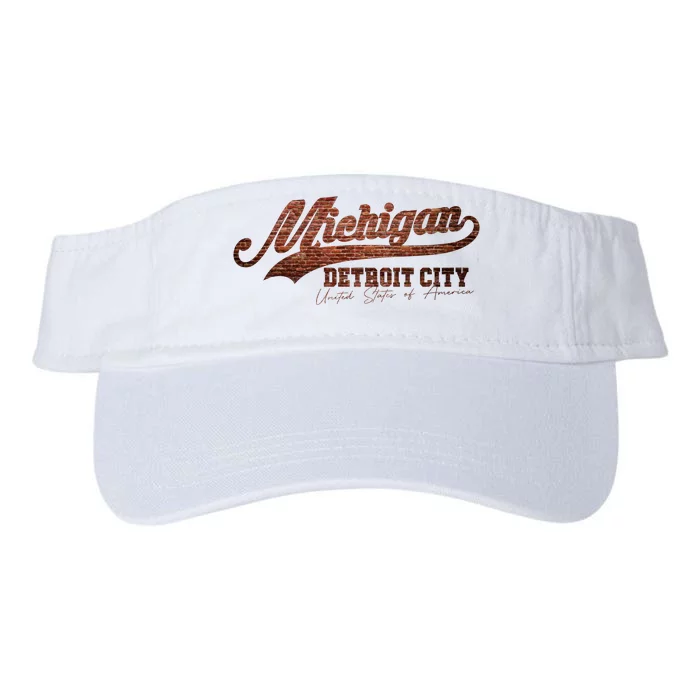 Michigan Detroit City Bricks Valucap Bio-Washed Visor