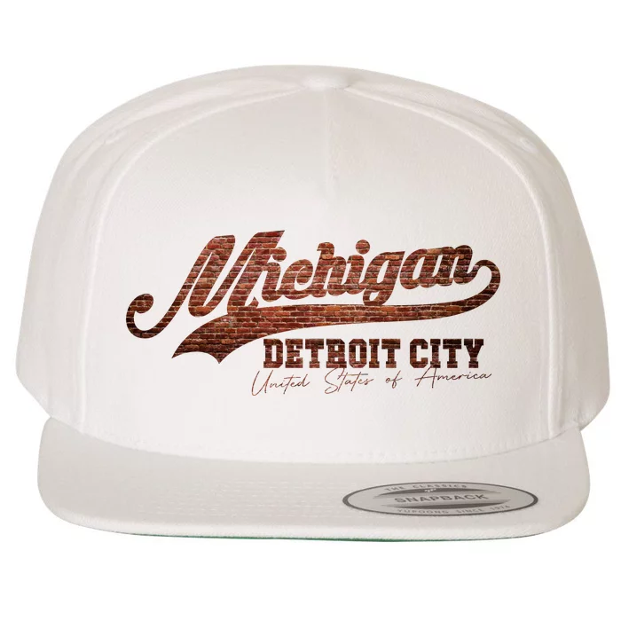 Michigan Detroit City Bricks Wool Snapback Cap