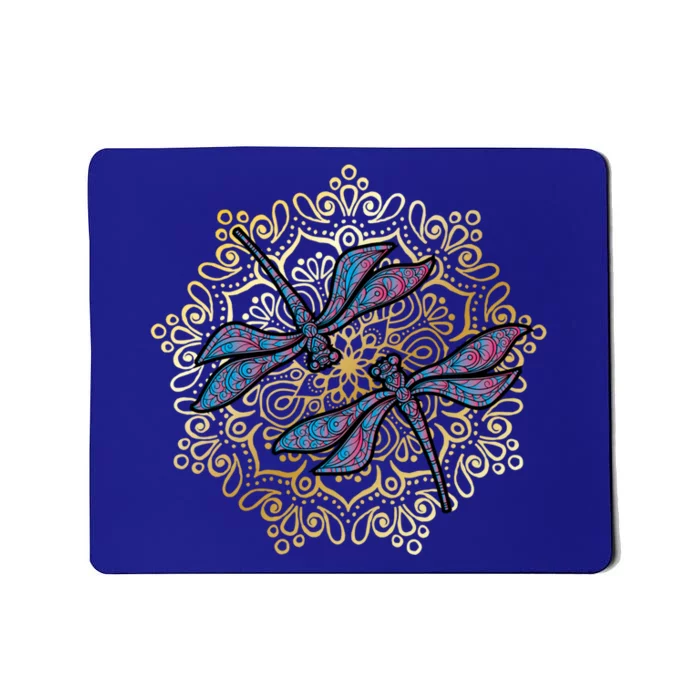 Mandala Dragonfly Cool Gift Magical Dragonflies As A Spiritual Yoga Gift Mousepad