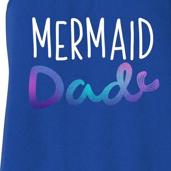 Mermaid Dad Cool Mer Dad Birthday Party Funny Mer Daddy Gift Women's Racerback Tank