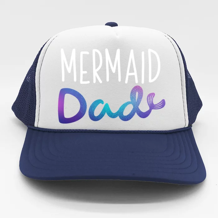 Mermaid Dad Cool Mer Dad Birthday Party Funny Mer Daddy Gift Trucker Hat