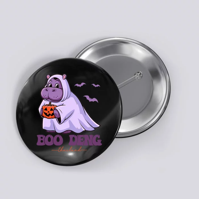 Moo Deng Cute Baby Pygmy Hippo Bouncy Pig In Thai Halloween Button