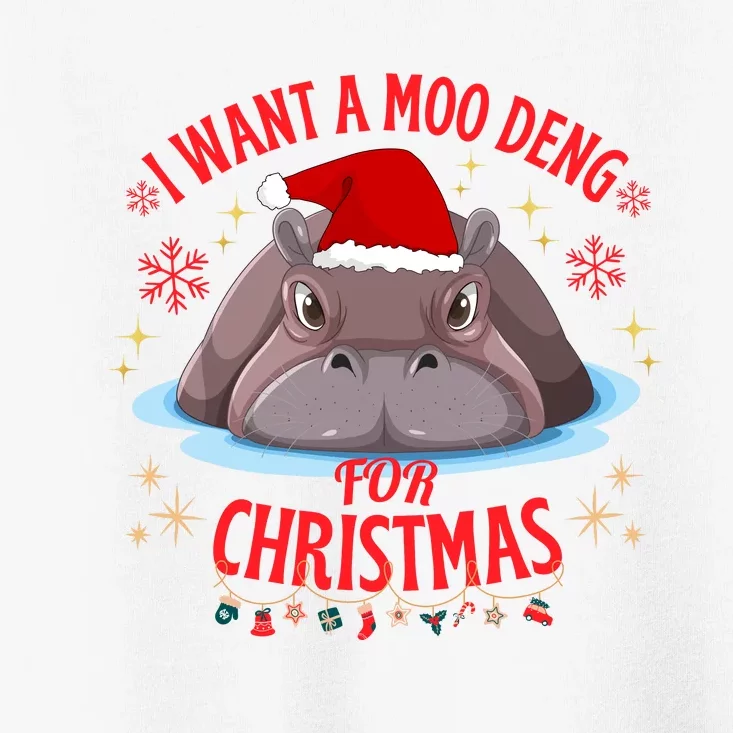 Moo Deng Christmas I Want A Moo Deng For Christmas Toddler T-Shirt