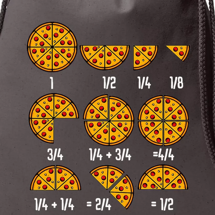 Maths Day Costume Idea Teachers Pizza Slice Fraction Drawstring Bag