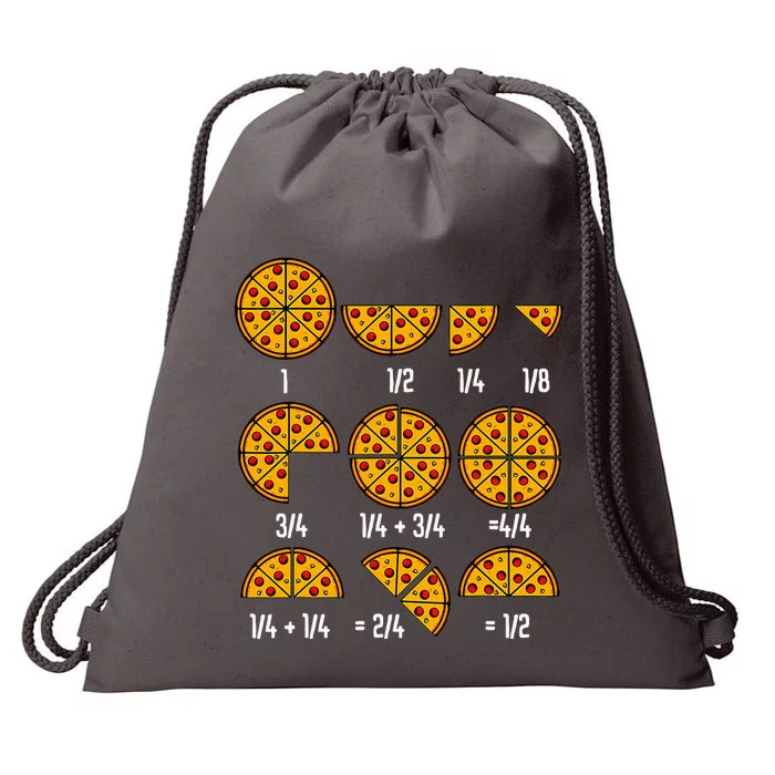 Maths Day Costume Idea Teachers Pizza Slice Fraction Drawstring Bag