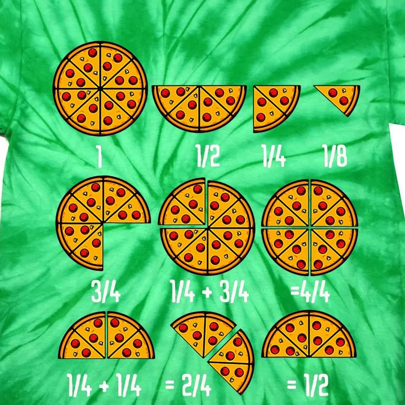 Maths Day Costume Idea Teachers Pizza Slice Fraction Tie-Dye T-Shirt