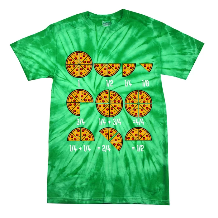 Maths Day Costume Idea Teachers Pizza Slice Fraction Tie-Dye T-Shirt