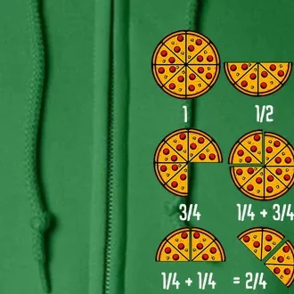 Maths Day Costume Idea Teachers Pizza Slice Fraction Full Zip Hoodie