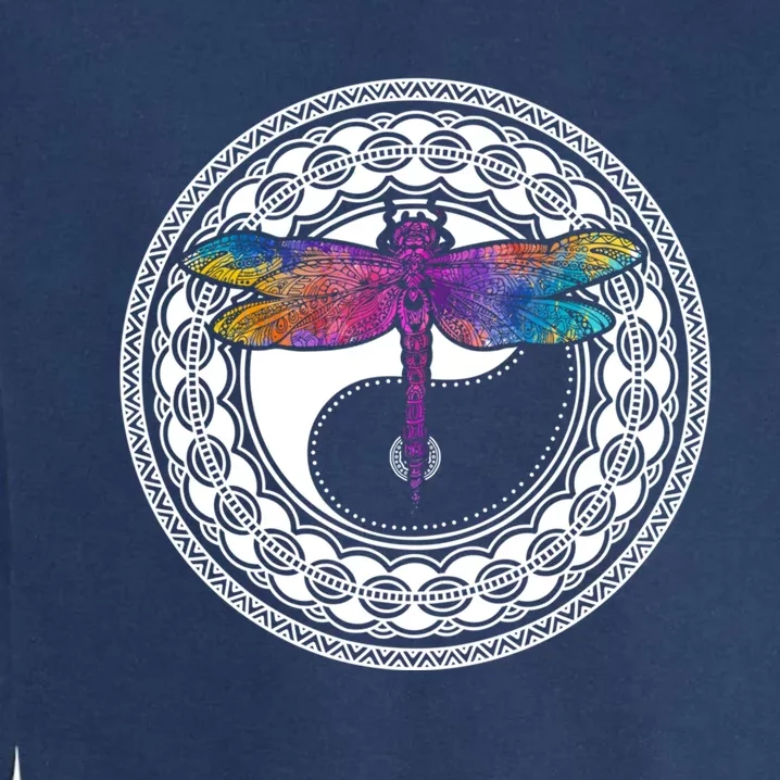 Mandala Dragonfly Cute Gift Magical Dragonflies Yin Yang Yoga Great Gift Garment-Dyed Sweatshirt