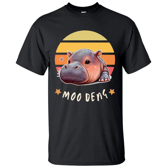 Moo Deng Cute Baby Pygmy Hippo Bouncy Pig In Thai Tall T-Shirt