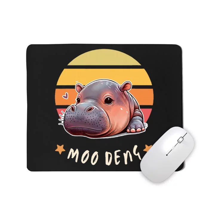 Moo Deng Cute Baby Pygmy Hippo Bouncy Pig In Thai Mousepad