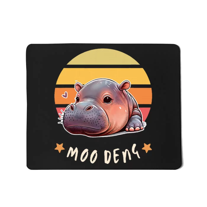 Moo Deng Cute Baby Pygmy Hippo Bouncy Pig In Thai Mousepad