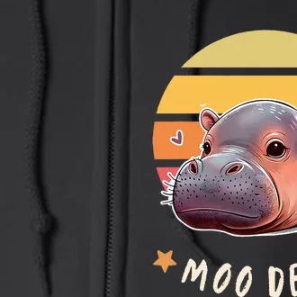 Moo Deng Cute Baby Pygmy Hippo Bouncy Pig In Thai Full Zip Hoodie