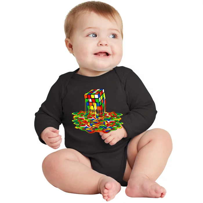 Melting Down Cube Baby Long Sleeve Bodysuit