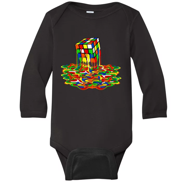 Melting Down Cube Baby Long Sleeve Bodysuit