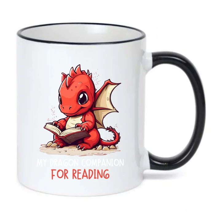 My Dragon Companion For Reading Book Dragon Bookworm Gift Black Color Changing Mug