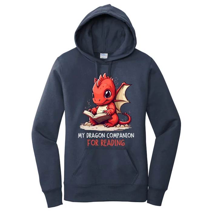 My Dragon Companion For Reading Book Dragon Bookworm Gift Women's Pullover Hoodie