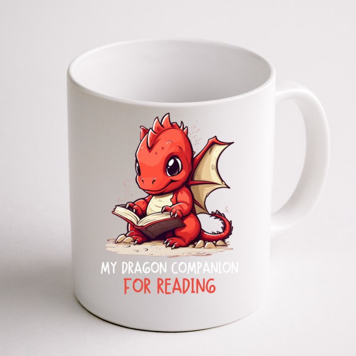 My Dragon Companion For Reading Book Dragon Bookworm Gift Front & Back Coffee Mug