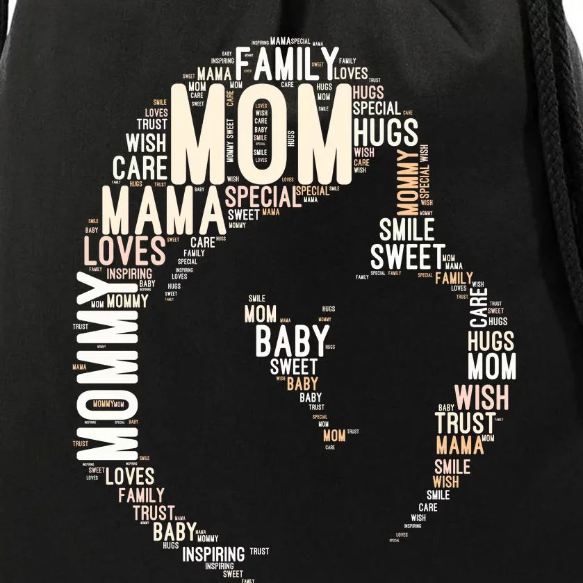 MotherS Day Celebration Mom And Baby Love Drawstring Bag