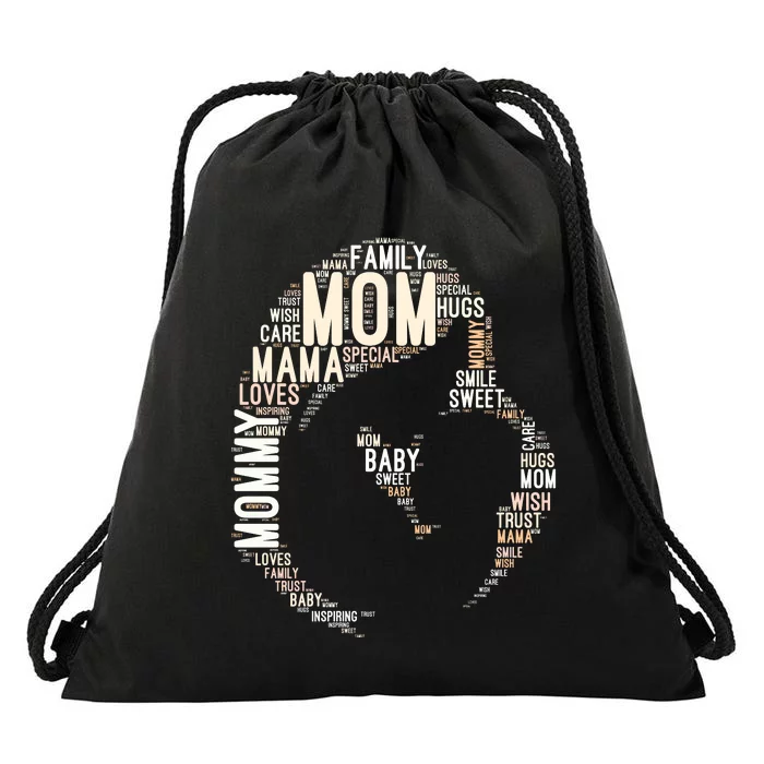 MotherS Day Celebration Mom And Baby Love Drawstring Bag