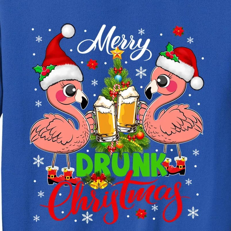 Merry Drunk Christmas Santa Flamingos Ing Beer Lover Gift Sweatshirt