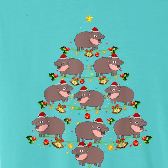 Moo Deng Christmas Tree Funny Christmas Cute Moo Deng ChromaSoft Performance T-Shirt