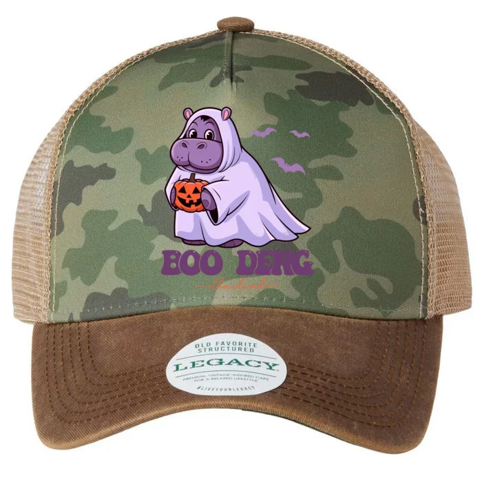 Moo Deng Cute Baby Pygmy Hippo Bouncy Pig In Thai Halloween Legacy Tie Dye Trucker Hat