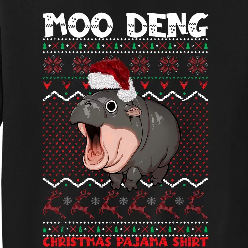 Moo Deng Christmas Moo Deng Christmas Pajama Matching Family Sweatshirt