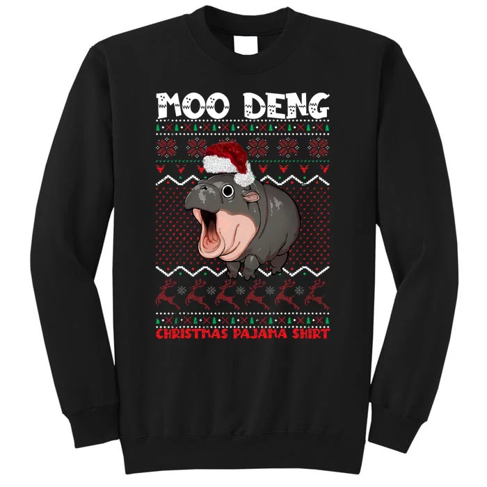 Moo Deng Christmas Moo Deng Christmas Pajama Matching Family Sweatshirt