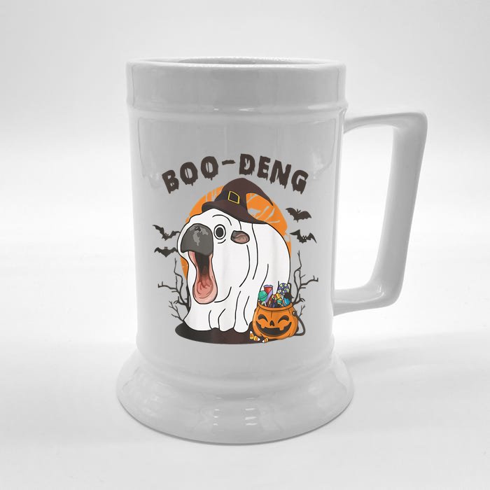 Moo Deng Cute Baby Pygmy Hippo Bouncy Pig In Thai Halloween Front & Back Beer Stein