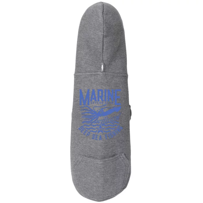 Marine Diving Club Deep Sea Fishing 1986 Doggie 3-End Fleece Hoodie