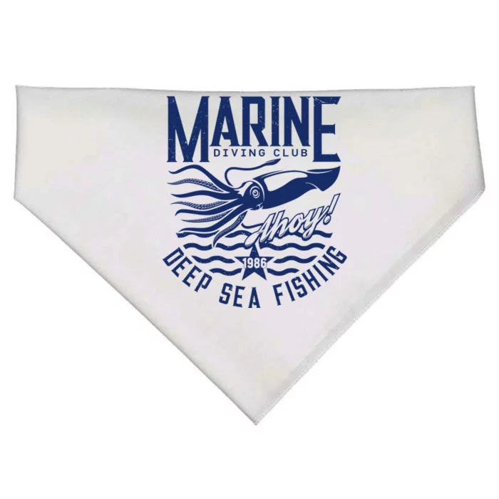 Marine Diving Club Deep Sea Fishing 1986 USA-Made Doggie Bandana