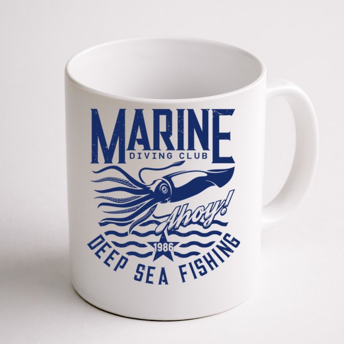 Marine Diving Club Deep Sea Fishing 1986 Front & Back Coffee Mug