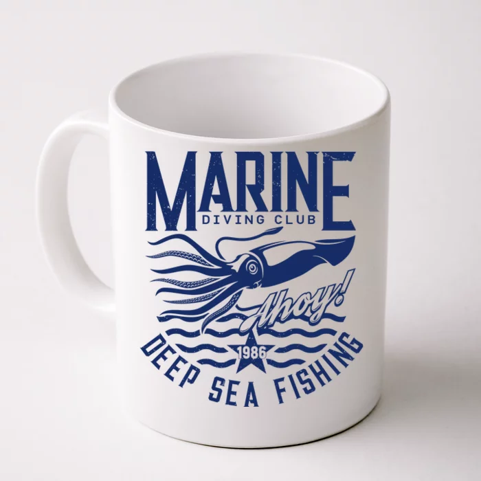 Marine Diving Club Deep Sea Fishing 1986 Front & Back Coffee Mug