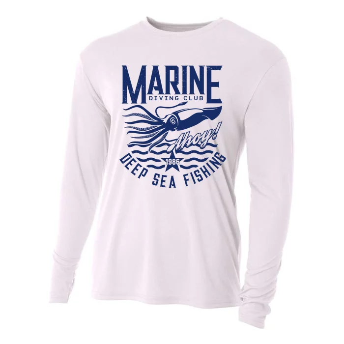 Marine Diving Club Deep Sea Fishing 1986 Cooling Performance Long Sleeve Crew