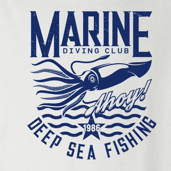 Marine Diving Club Deep Sea Fishing 1986 Toddler Long Sleeve Shirt