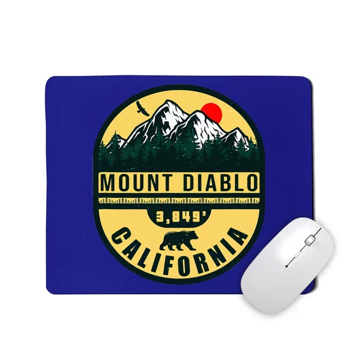 Mount Diablo California Mountains 1960s Retro Vintage Mousepad