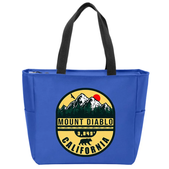 Mount Diablo California Mountains 1960s Retro Vintage Zip Tote Bag