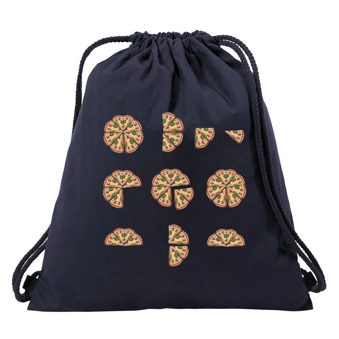 Maths Day Costume Idea And Pizza Slice Fraction Gift Drawstring Bag