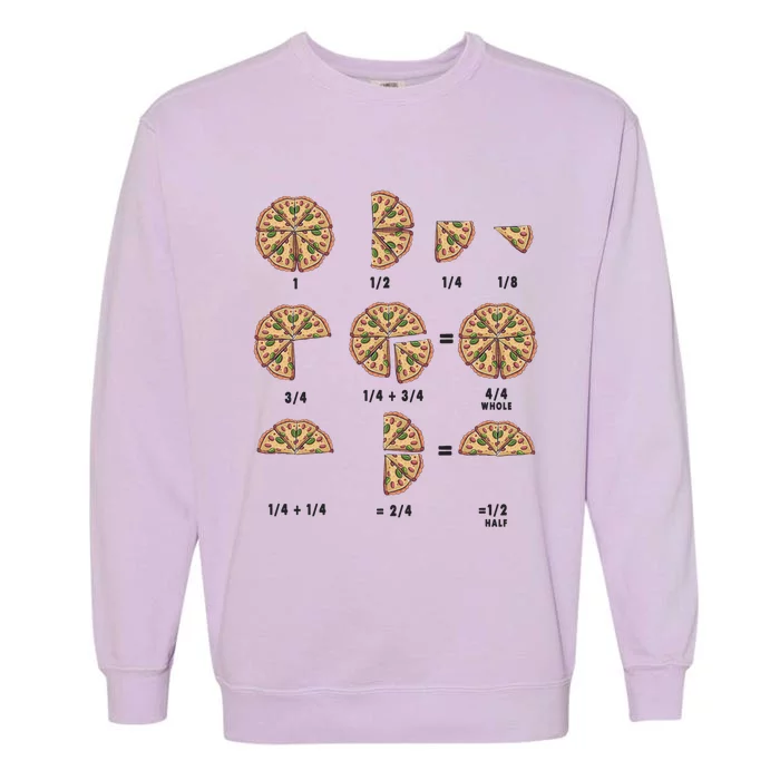 Maths Day Costume Idea And Pizza Slice Fraction Gift Garment-Dyed Sweatshirt