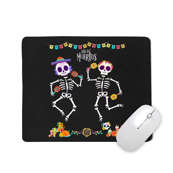 Mexican Dia De Los Muertos Day Of The Dead Skeleton Dancing Mousepad