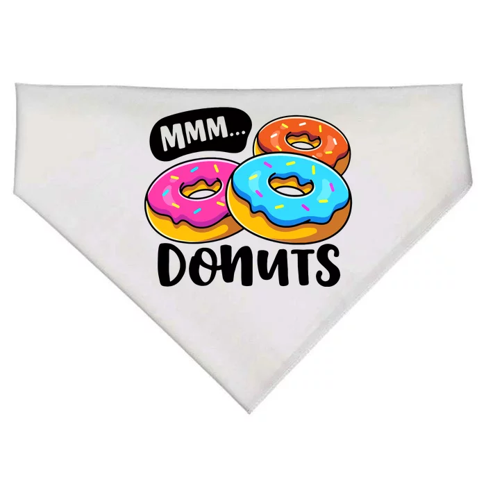 Mmm Donuts Donut Lover Funny Girl Women Doughnut Squad Food USA-Made Doggie Bandana