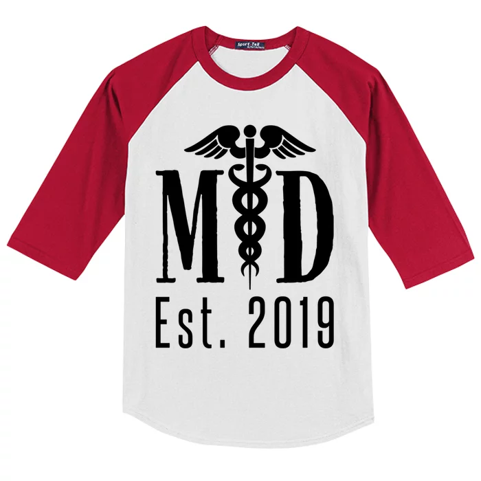 M D Degree 2019 Medical Student Physician Doctor Graduation Great Gift Kids Colorblock Raglan Jersey