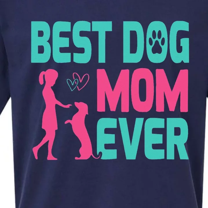 Mothers Day Dog Mom Best Dog Mom Ever Sueded Cloud Jersey T-Shirt